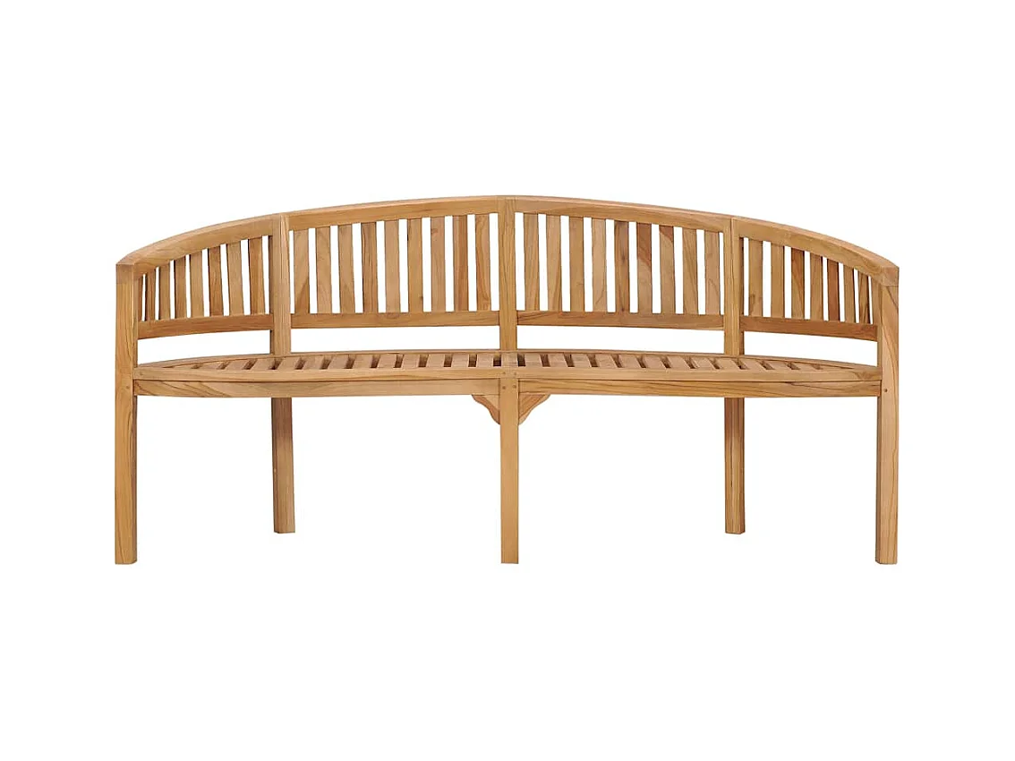 Bananenvormige tuinbank 180 cm massief teakhout