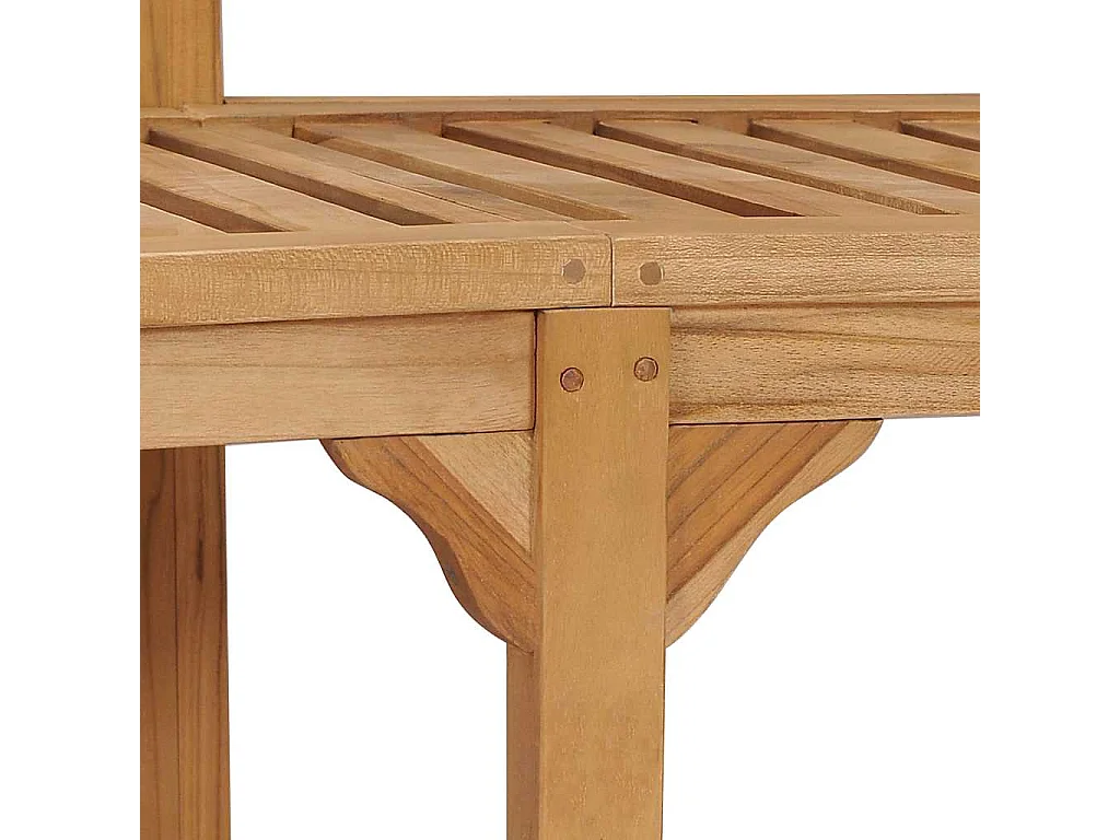 Banco de jardín en forma de plátano de 180 cm de madera maciza de teca