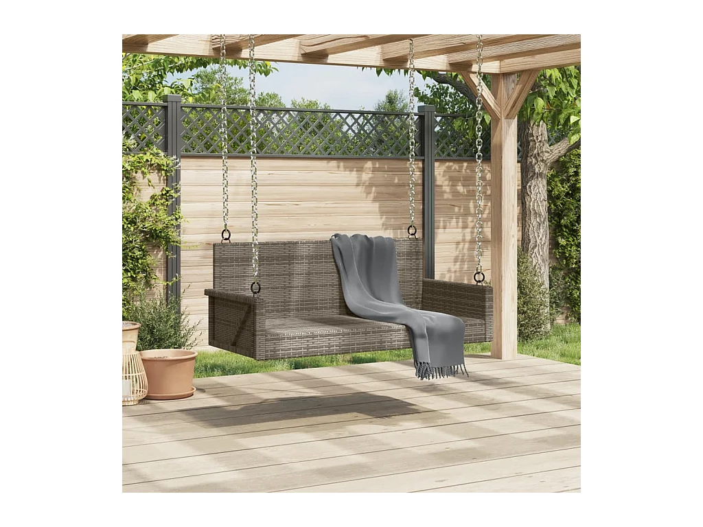 Grijze schommelstoel 119x56x48 cm geweven hars