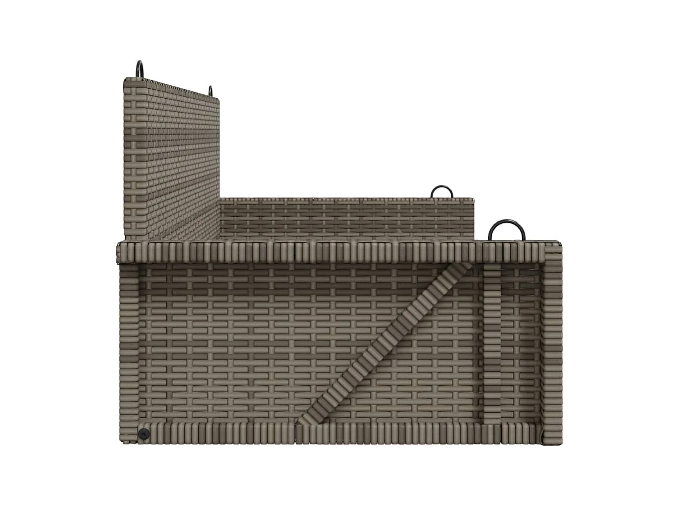 Grijze schommelstoel 119x56x48 cm geweven hars