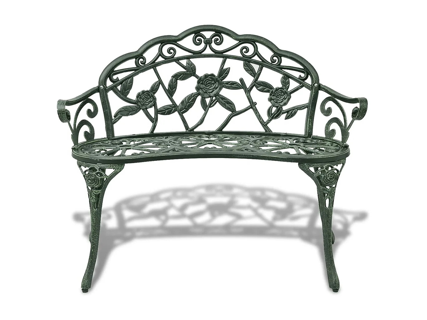 Banco de jardín 100 cm Aluminio fundido Verde