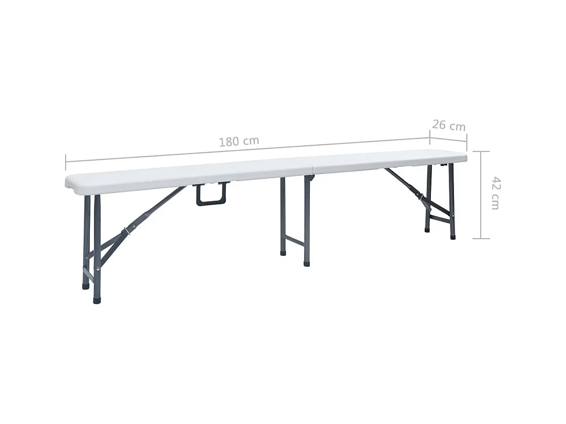 Opvouwbare tuinbanken set van 2 180 cm HDPE Wit