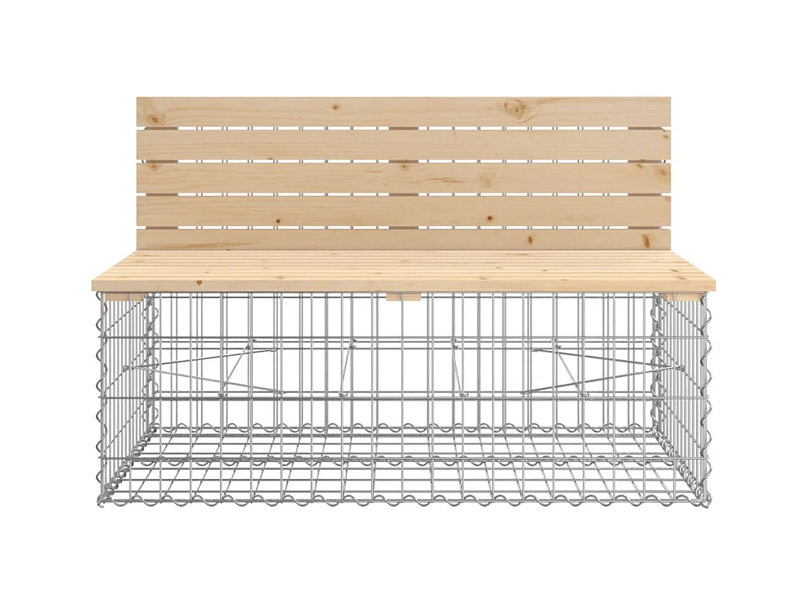 Banco de jardín de diseño gavión 103x70x65 cm madera maciza de pino