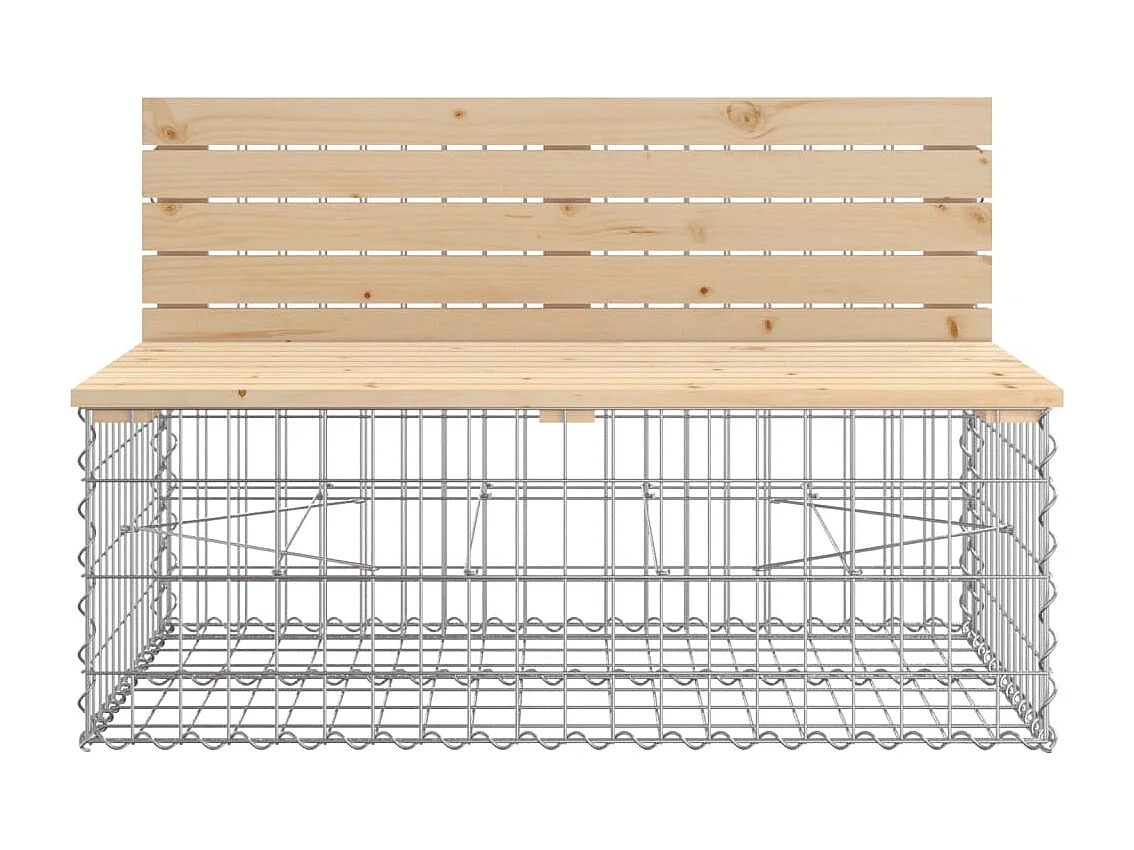 Panca da giardino in gabbione 103x70x65 cm in legno massello di pino