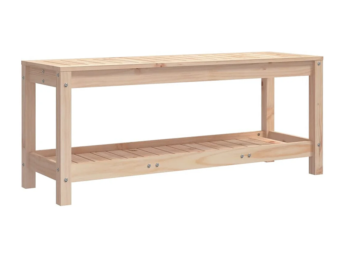 Banco de jardín 108x35x45 cm madera maciza de pino