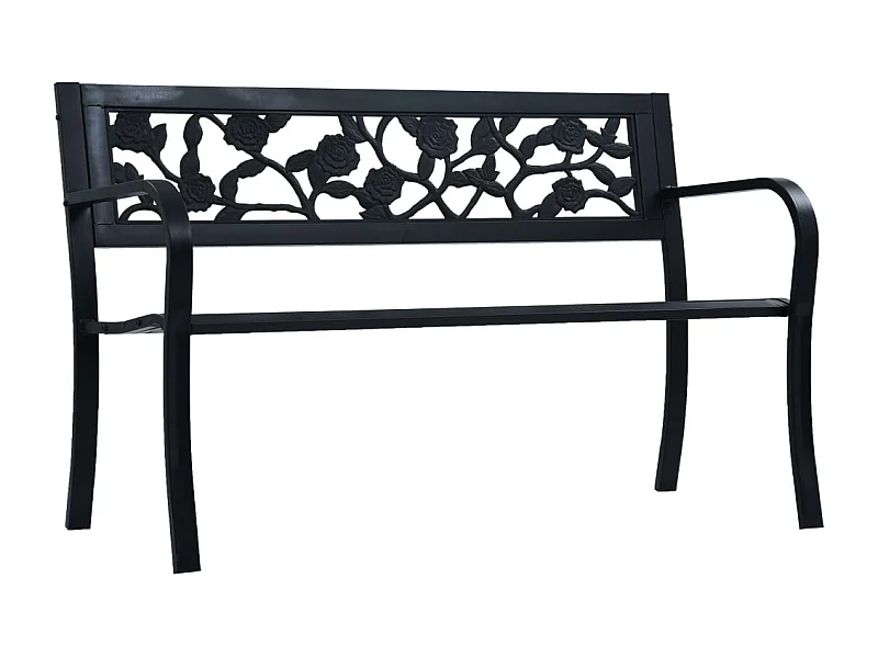Banco de jardín 125 cm Acero Negro