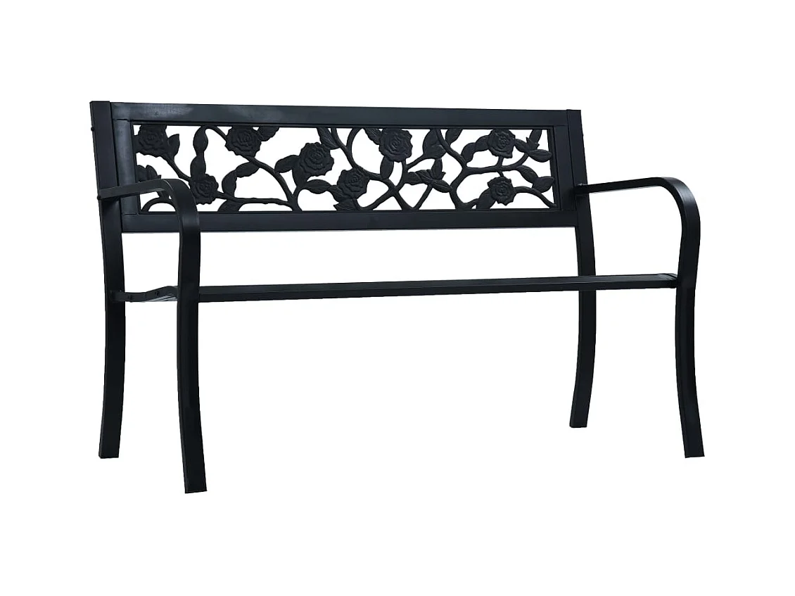 Banco de jardín 125 cm Acero Negro