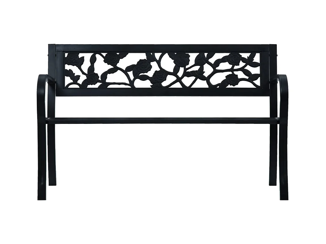Banco de jardín 125 cm Acero Negro