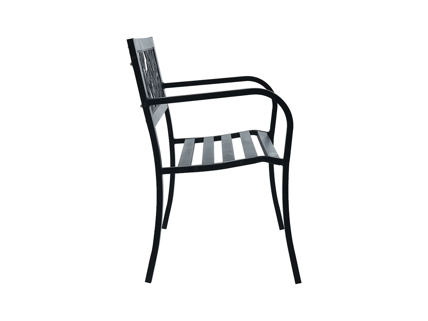 Banco de jardín 125 cm Acero Negro