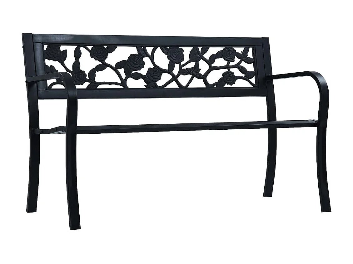 Banco de jardín 125 cm Acero Negro