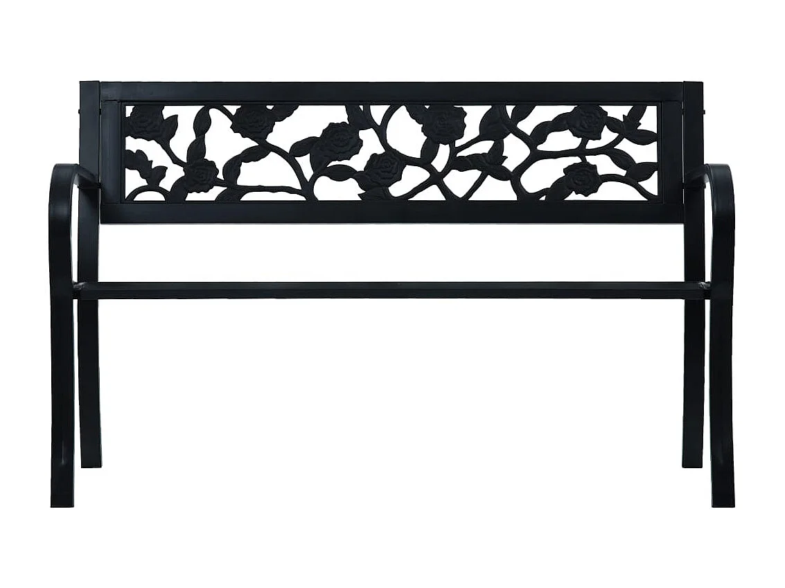 Banco de jardín 125 cm Acero Negro