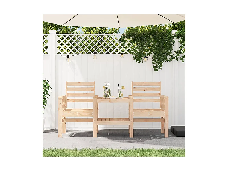 Tuinbank met 2-zitstafel van massief grenenhout