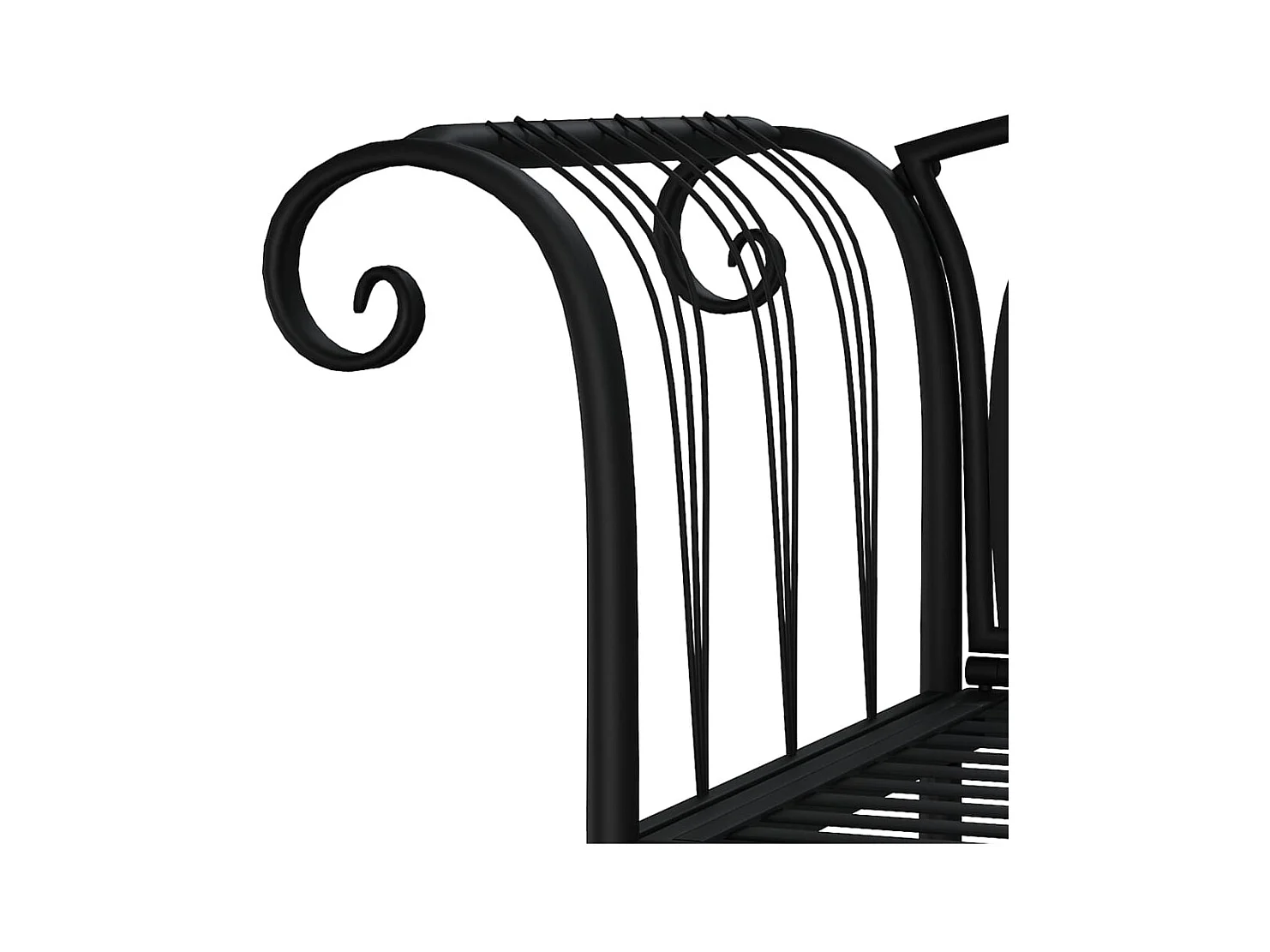 Banco de jardín de 2 plazas 128 cm Acero Negro