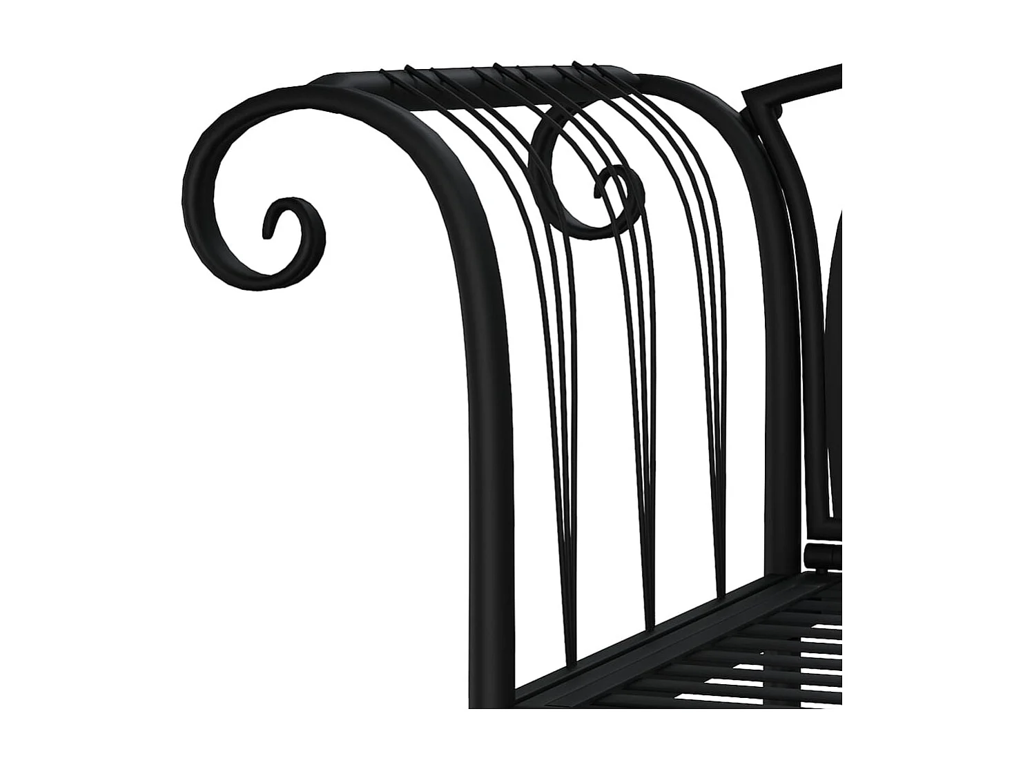 Banco de jardín de 2 plazas 128 cm Acero Negro