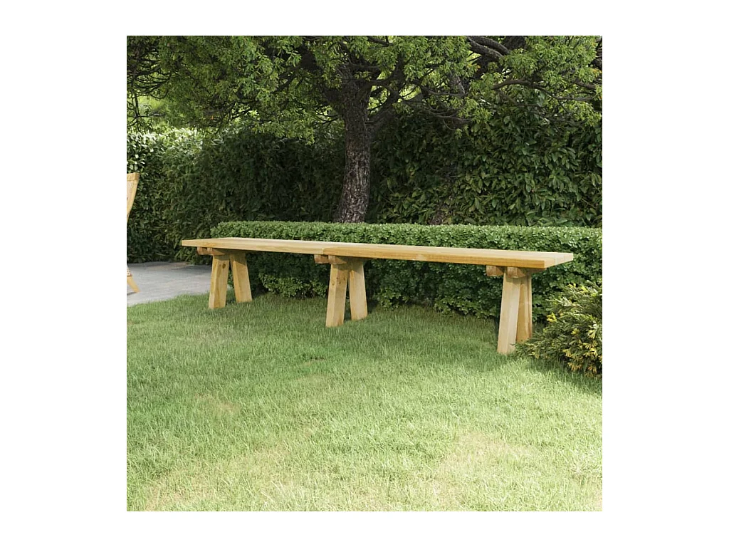 Banco de jardín 220 cm madera maciza de pino impregnado