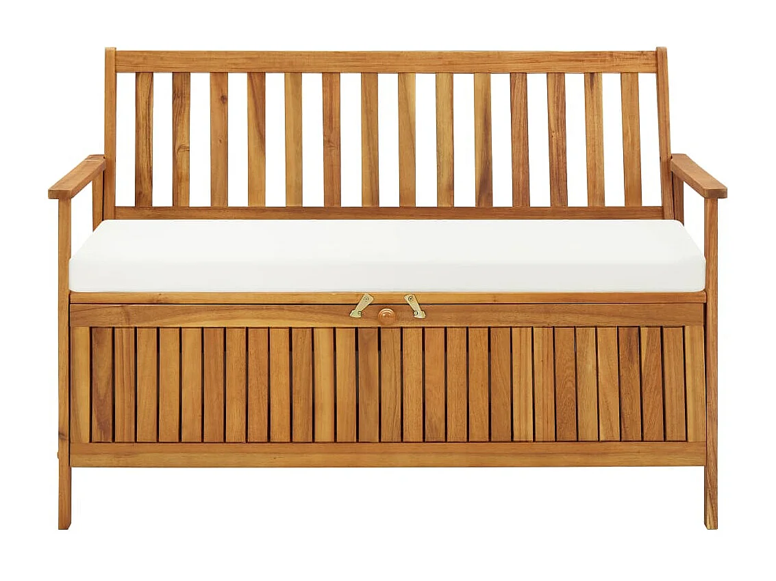 Banco de jardín con almacenaje Madera maciza de acacia 120x63x84 cm