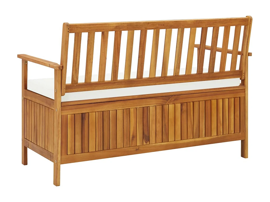 Banco de jardín con almacenaje Madera maciza de acacia 120x63x84 cm