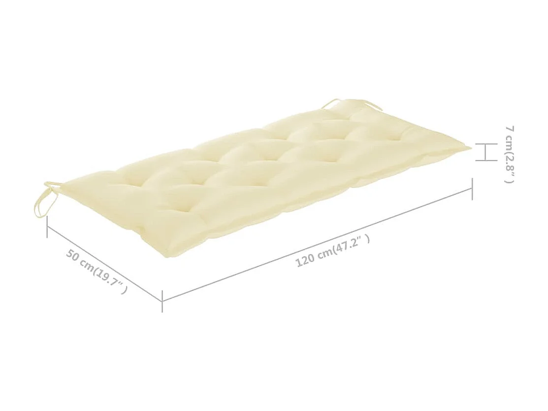 Banc de jardin pliable avec coussin 118 cm Bambou