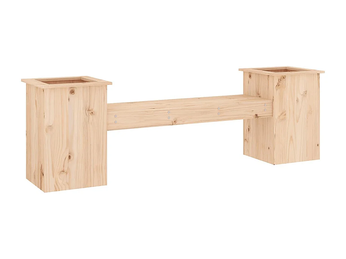 Bank met plantenbakken 184,5x39,5x56,5 cm massief grenenhout