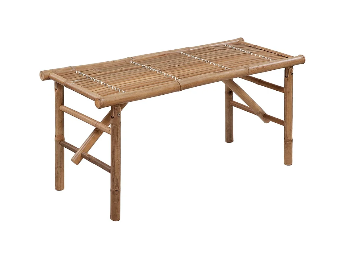 Opvouwbare tuinbank met kussen 118 cm Bamboe