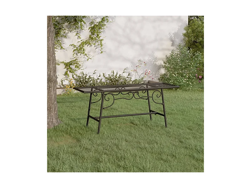 Boomtopbank 110 cm Zwart Staal