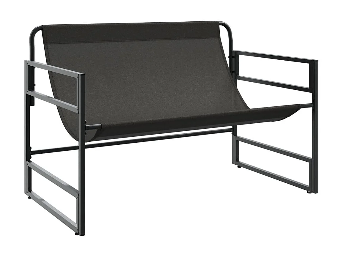 Panca da giardino con cuscino antracite 113 cm in acciaio