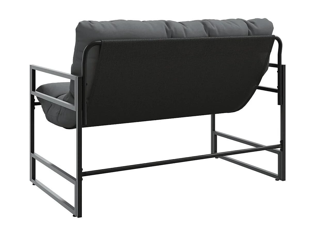 Panca da giardino con cuscino antracite 113 cm in acciaio