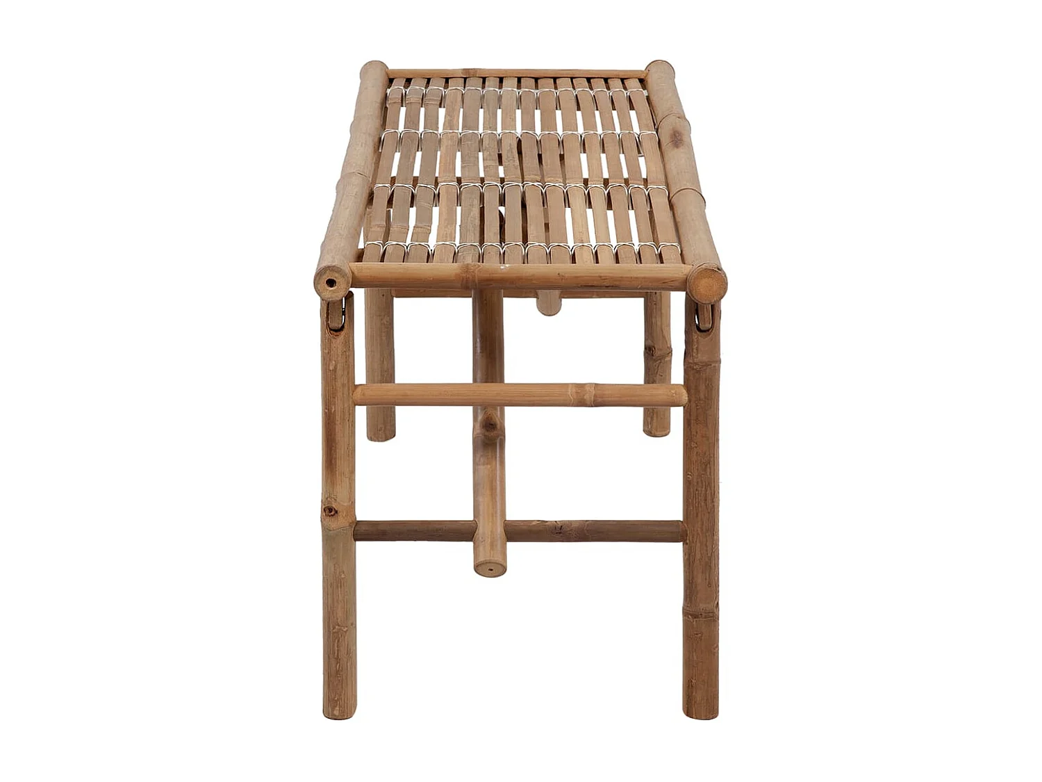 Panca da giardino pieghevole con cuscino 118 cm in bambù