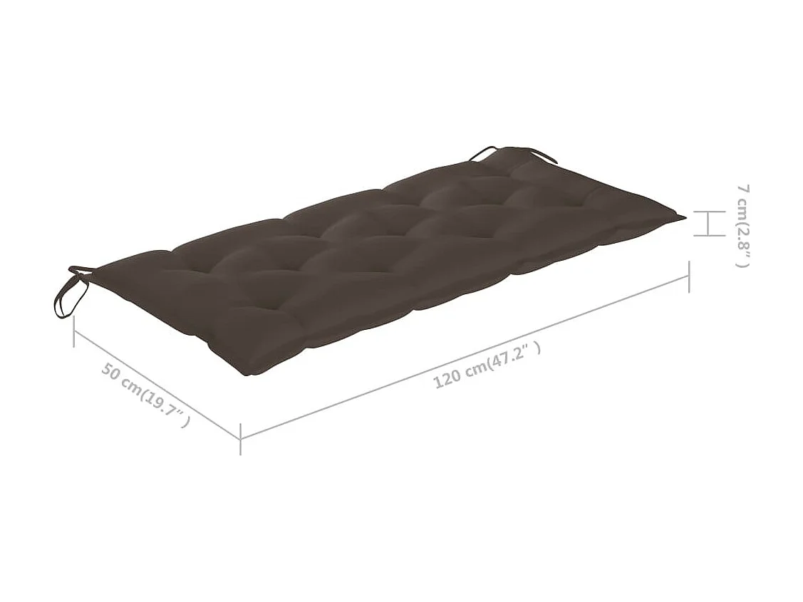 Panca da giardino pieghevole con cuscino 118 cm in bambù