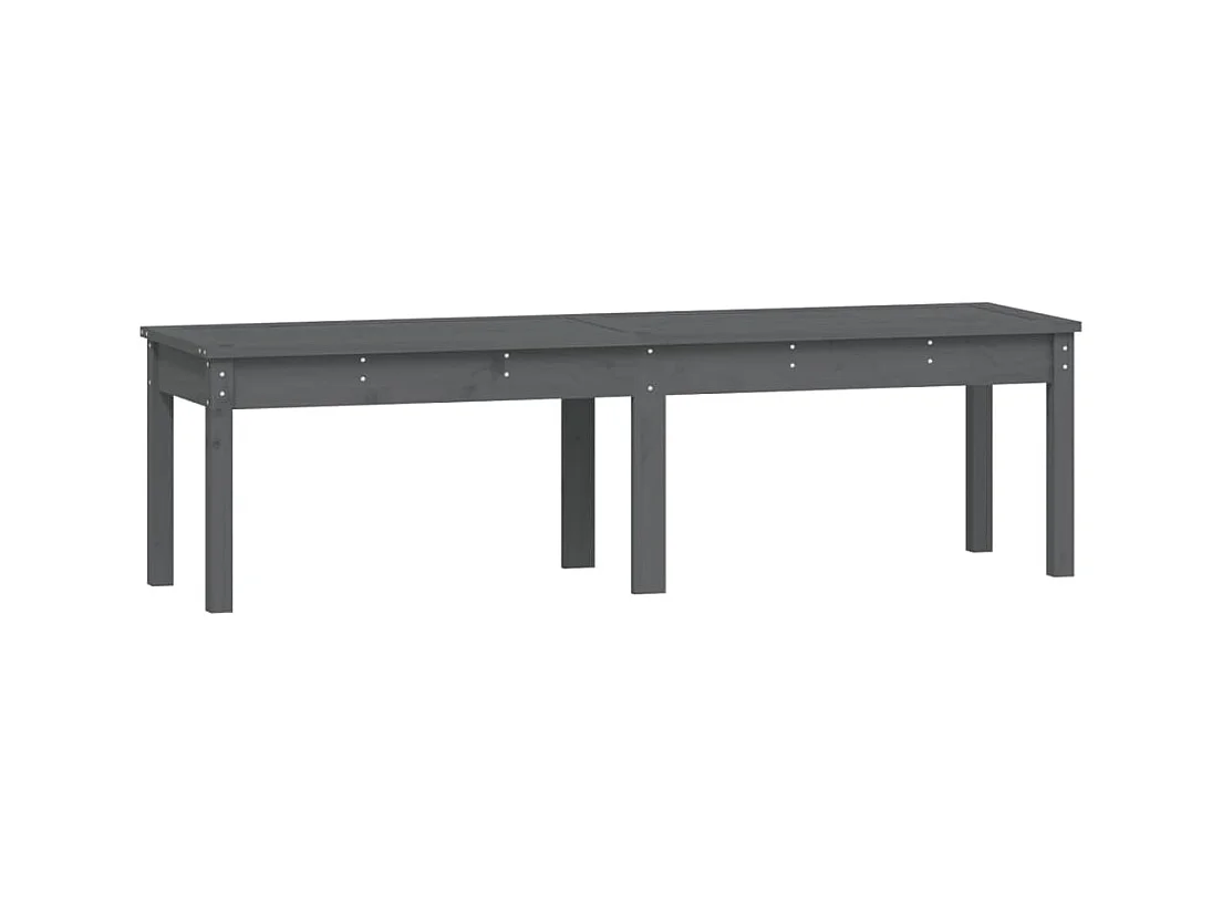 Banco de jardín de 2 plazas gris 159,5x44x45cm madera maciza de pino