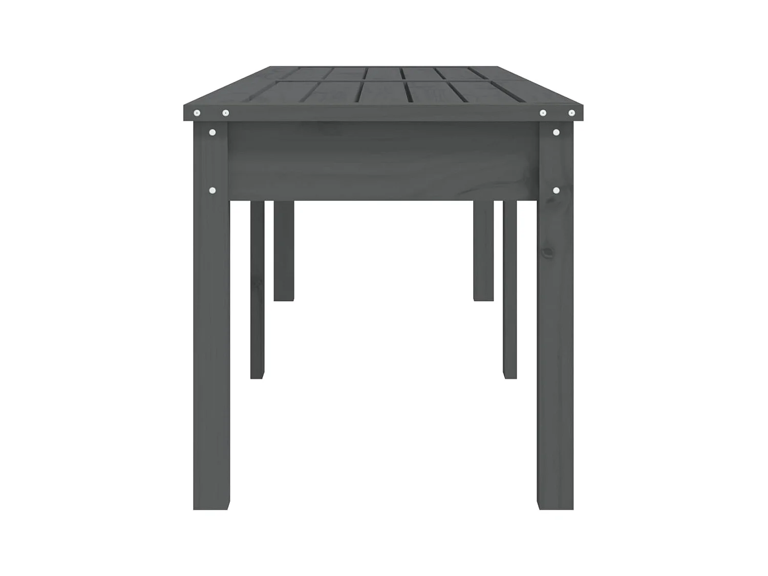 Banco de jardín de 2 plazas gris 159,5x44x45cm madera maciza de pino