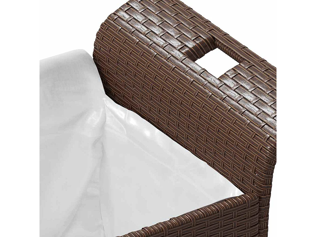 Panca da giardino con cuscino marrone 116x46x57 cm in resina intrecciata