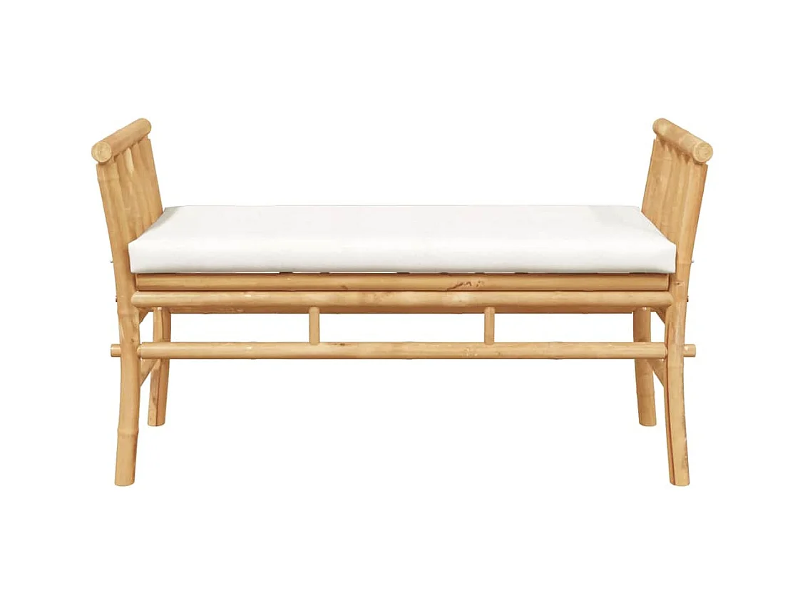 Banc de jardin avec coussin Marron 110 x 38 x 65cm Bambou