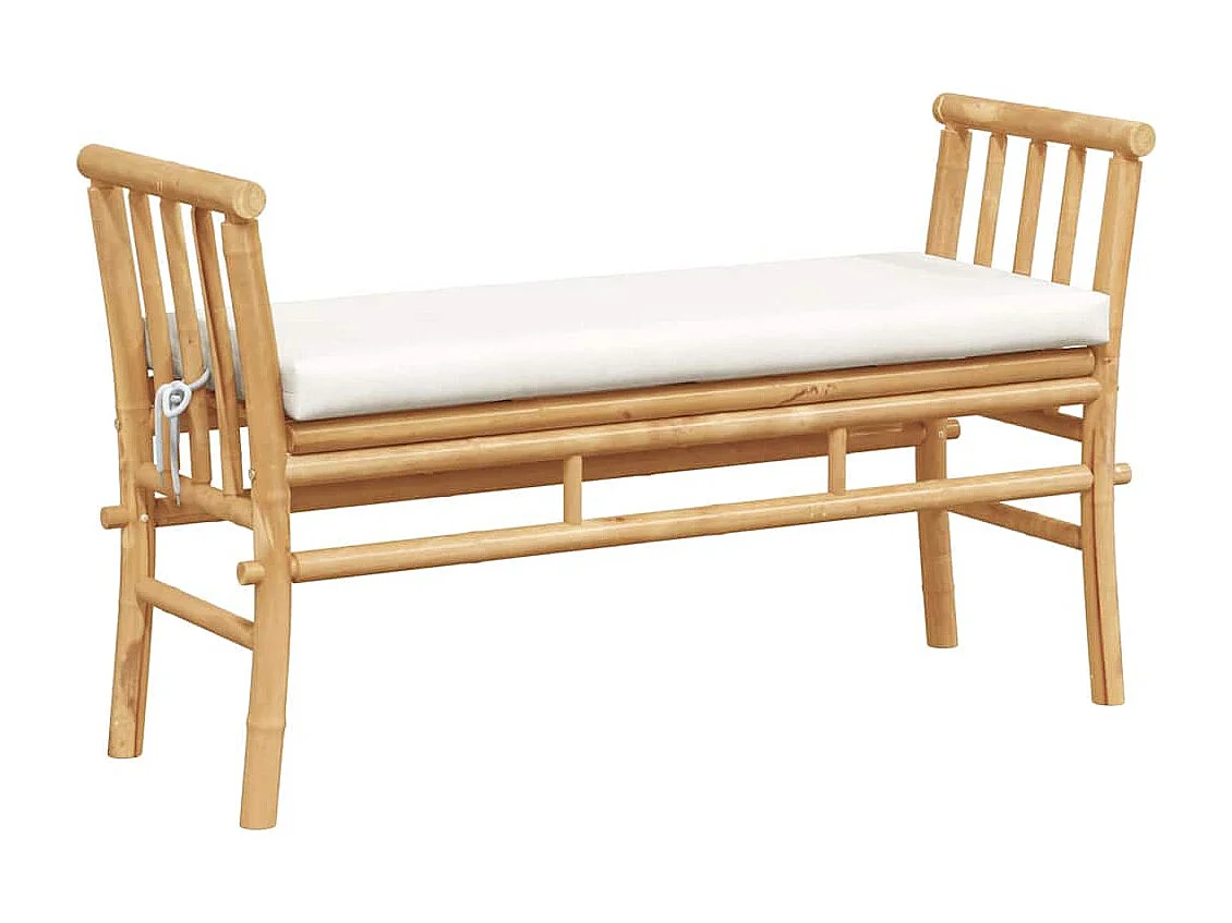 Banc de jardin avec coussin Marron 110 x 38 x 65cm Bambou