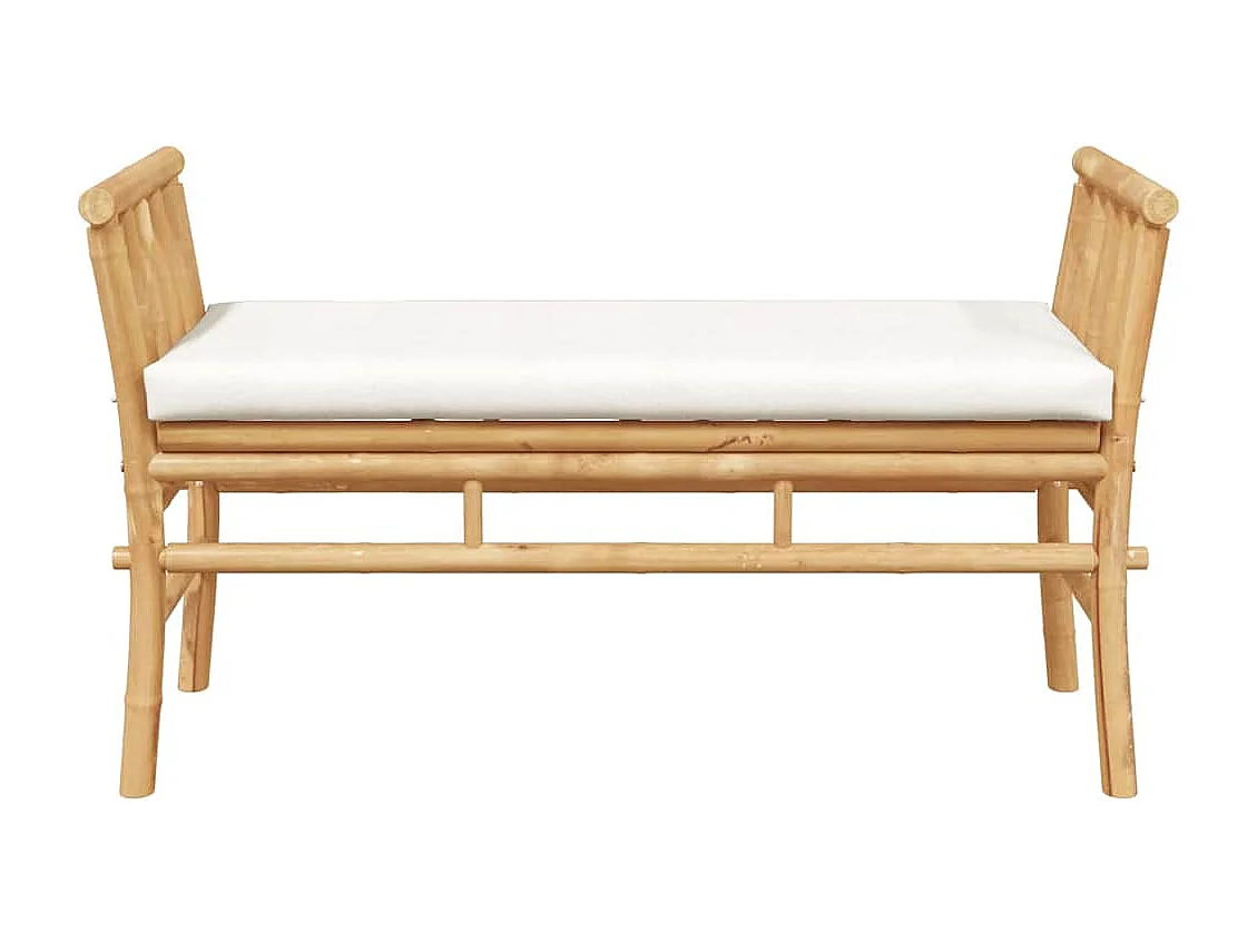 Banc de jardin avec coussin Marron 110 x 38 x 65cm Bambou