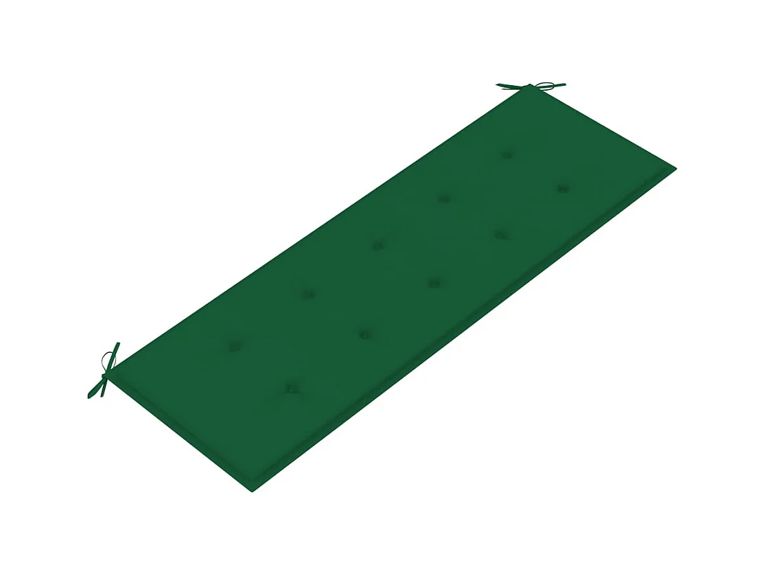 Banc Batavia avec coussin vert 150 cm Bois de teck massif