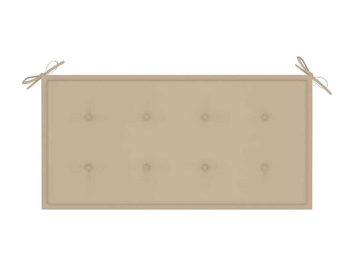 Banco de jardín con cojín beige 112 cm Madera maciza de teca