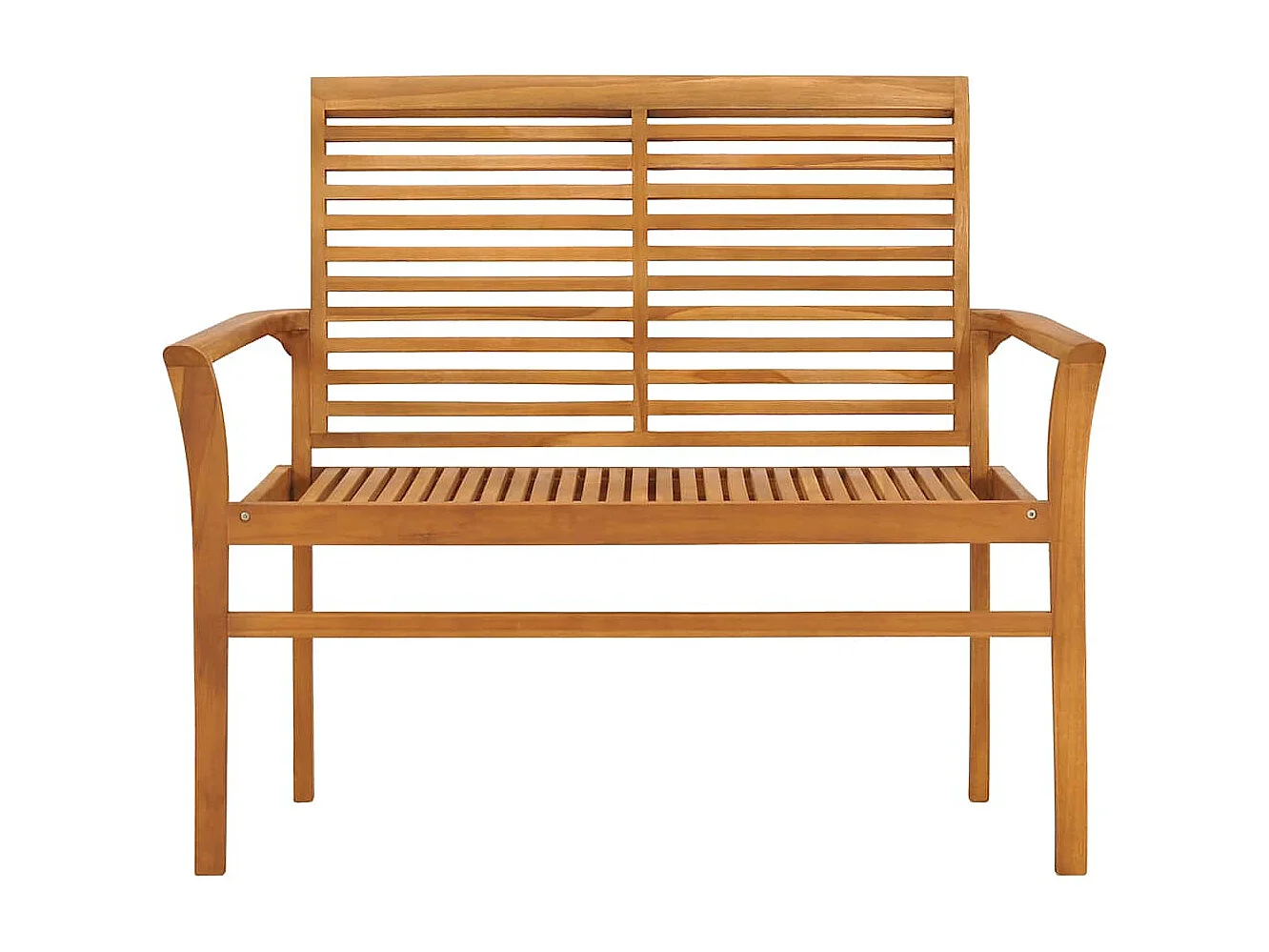 Panca da giardino con cuscino beige 112 cm Legno massello di teak