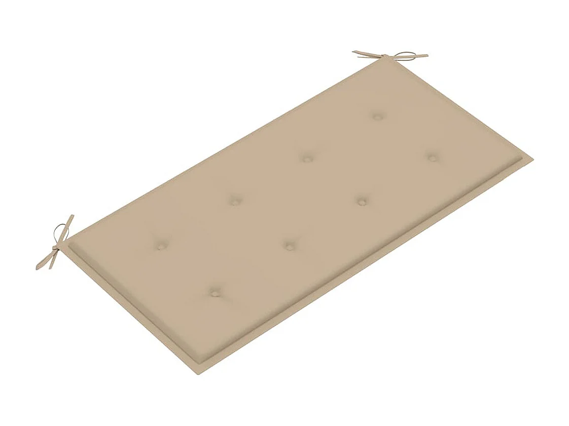 Panca da giardino con cuscino beige 112 cm Legno massello di teak