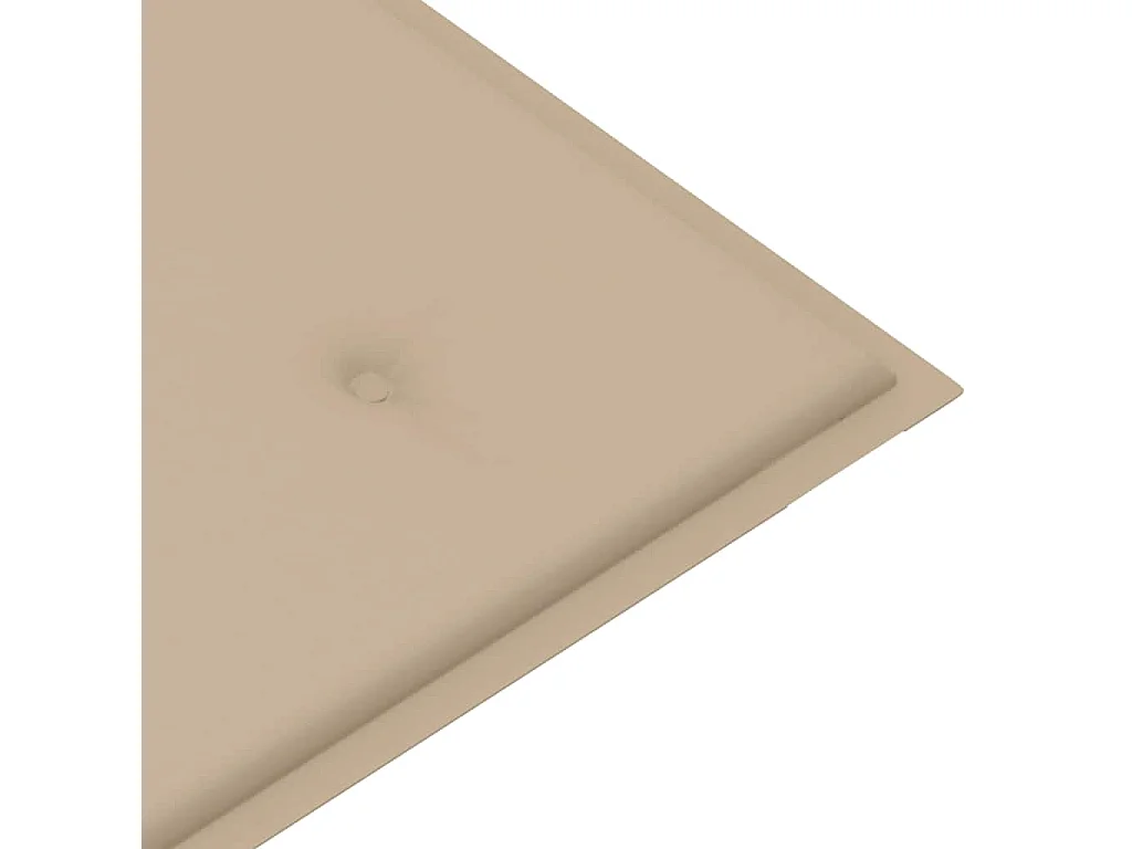 Panca da giardino con cuscino beige 112 cm Legno massello di teak