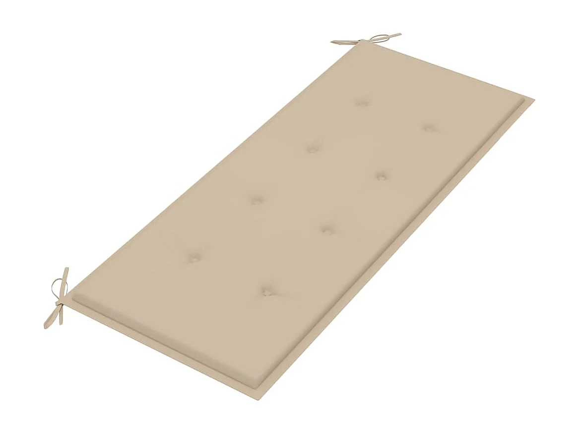 Stapelbare tuinbank met kussen 128,5 cm Massief teakhout