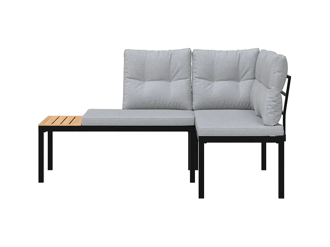 Tuinbanken met kussens set van 2 gepoedercoat staal