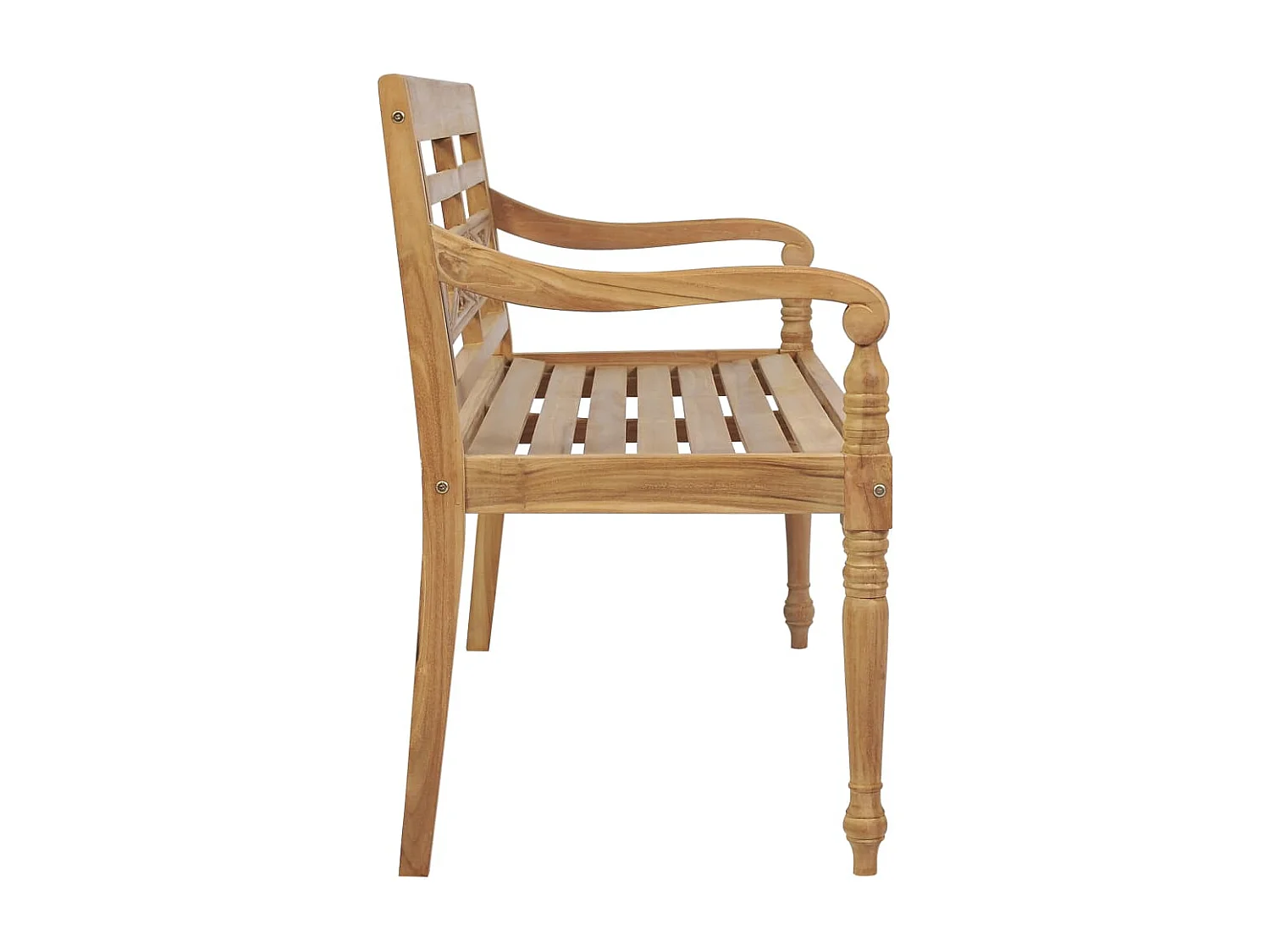 Panca Batavia con cuscino blu 120 cm Legno massello di teak