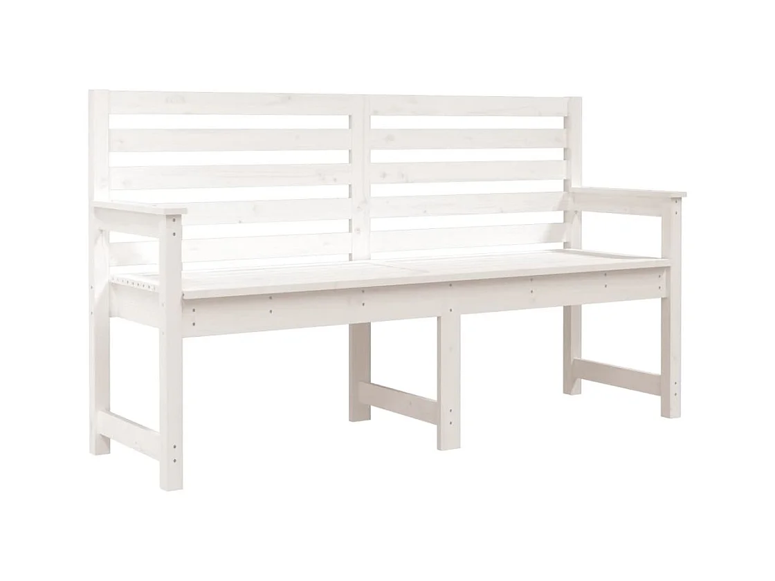Witte tuinbank 159,5x48x91,5 cm massief grenenhout