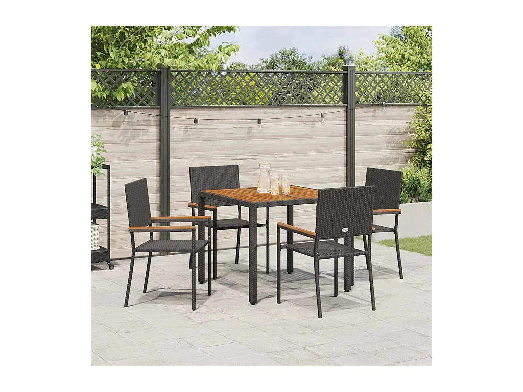 5-delige tuinset Zwart, Bruin