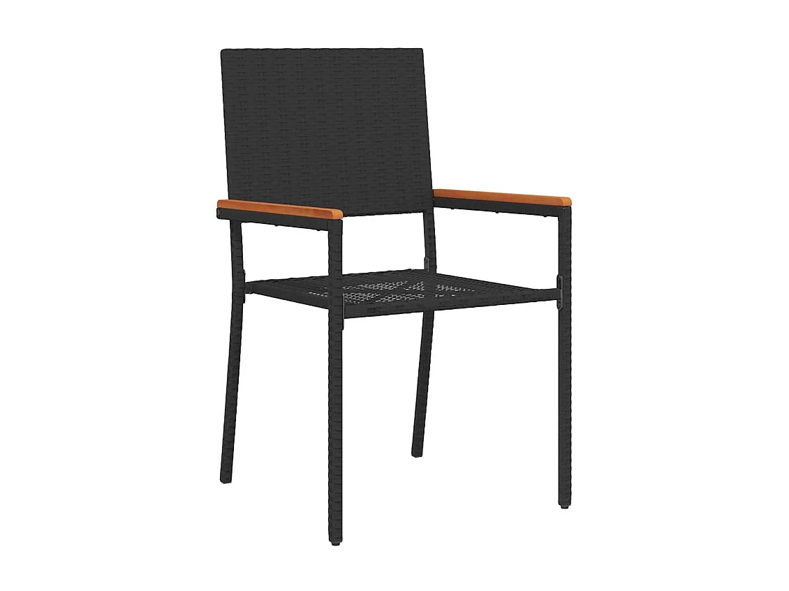 Juego de comedor de jardín de 5 piezas Negro, Marrón