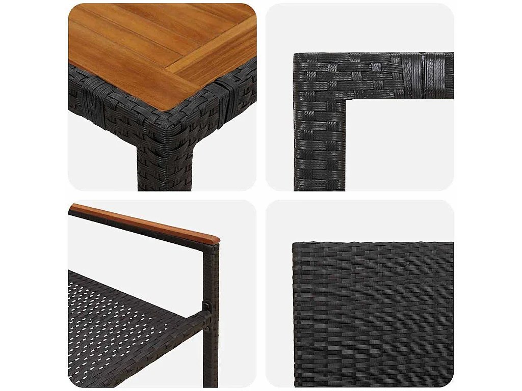 Set da pranzo da giardino 5 pezzi Nero, Marrone