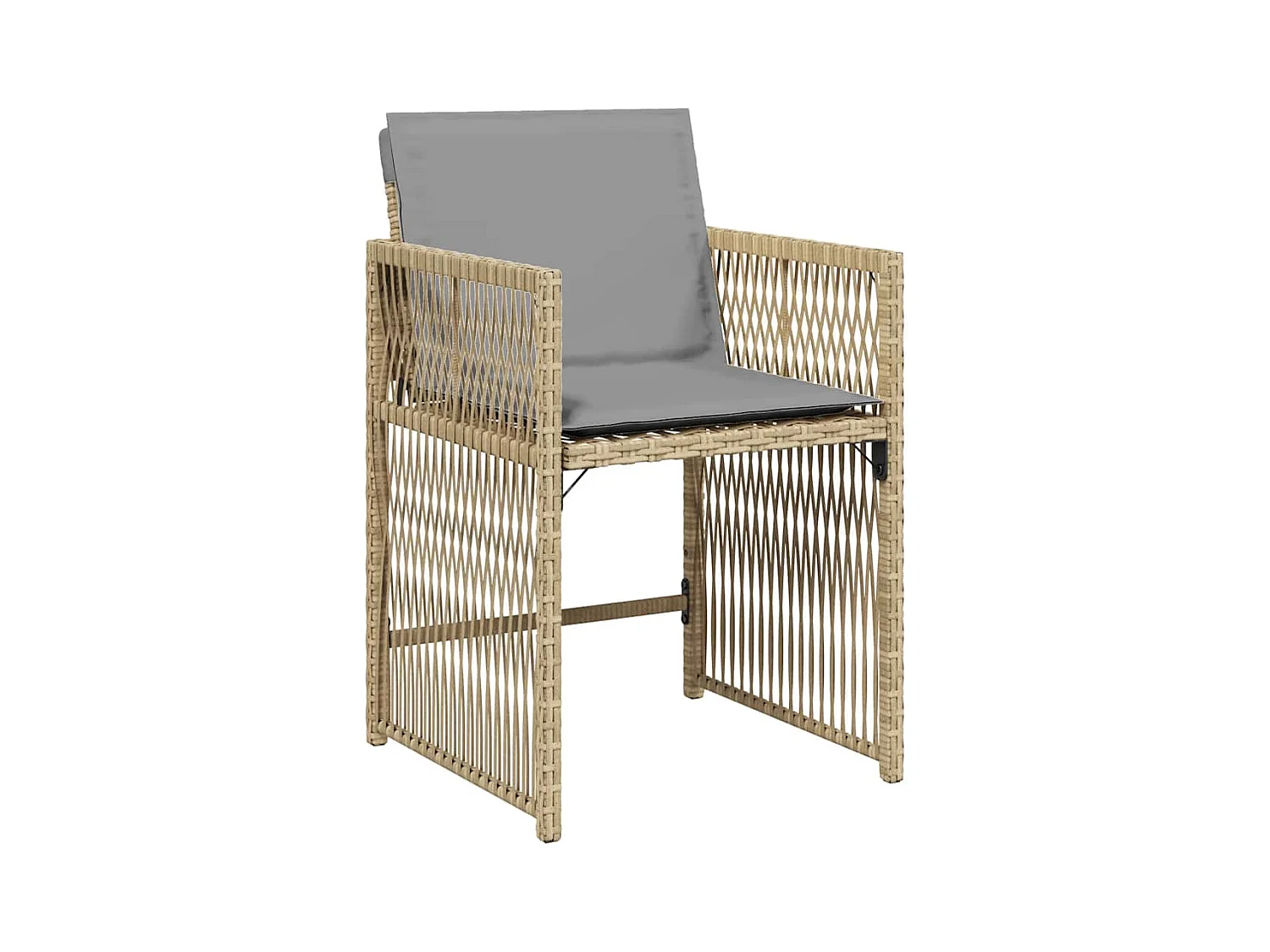 Set di 4 sedie da giardino con cuscini beige mix