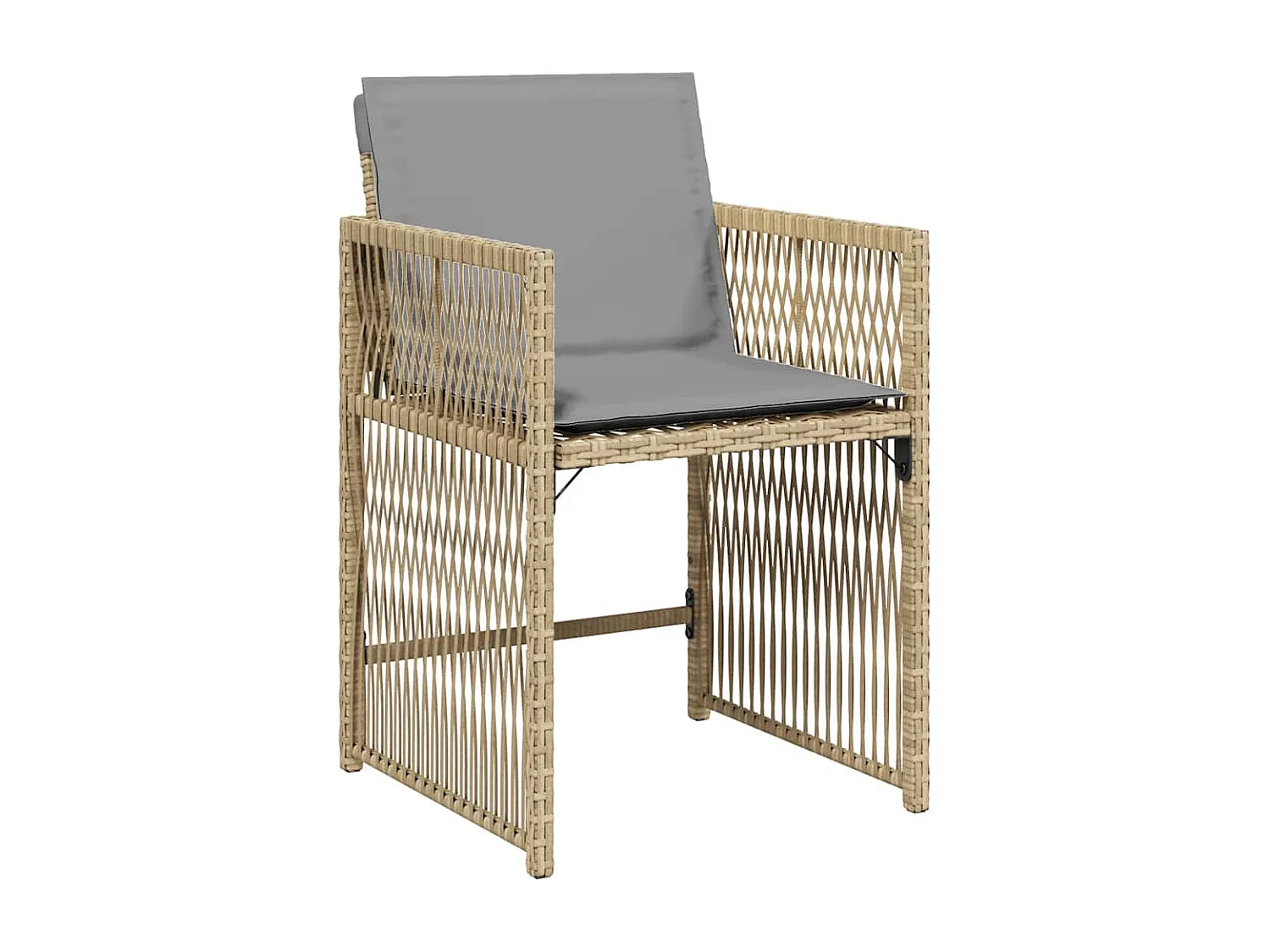 Set di 4 sedie da giardino con cuscini beige mix