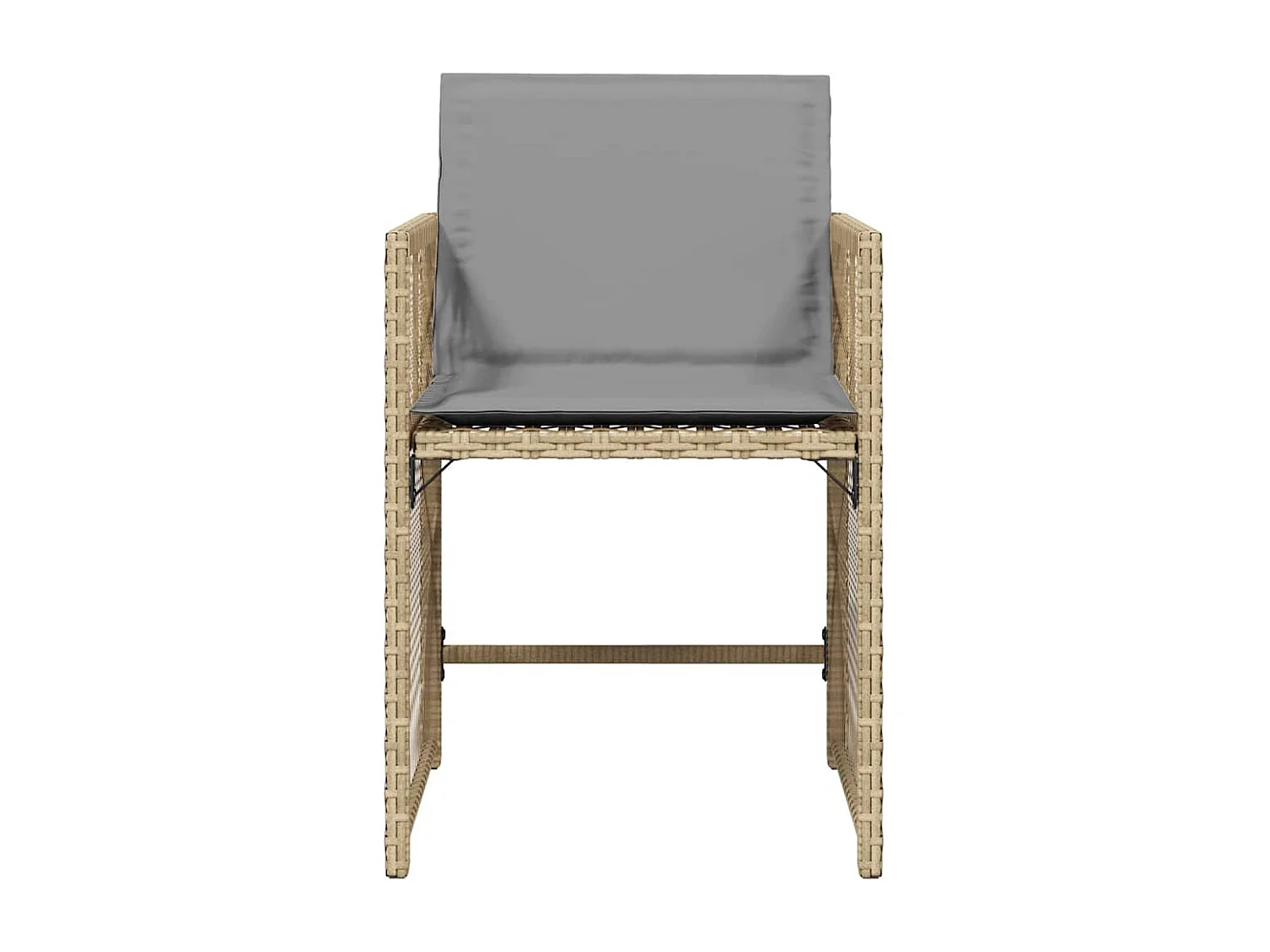 Set di 4 sedie da giardino con cuscini beige mix